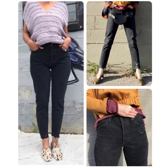 AGOLDE Jamie High Rise Classic Jeans Distressed Ankle Denim Pants Size 25 - Picture 8 of 16